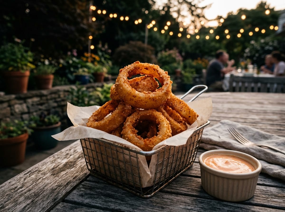 Beignets d'oignons à la bière croustillants